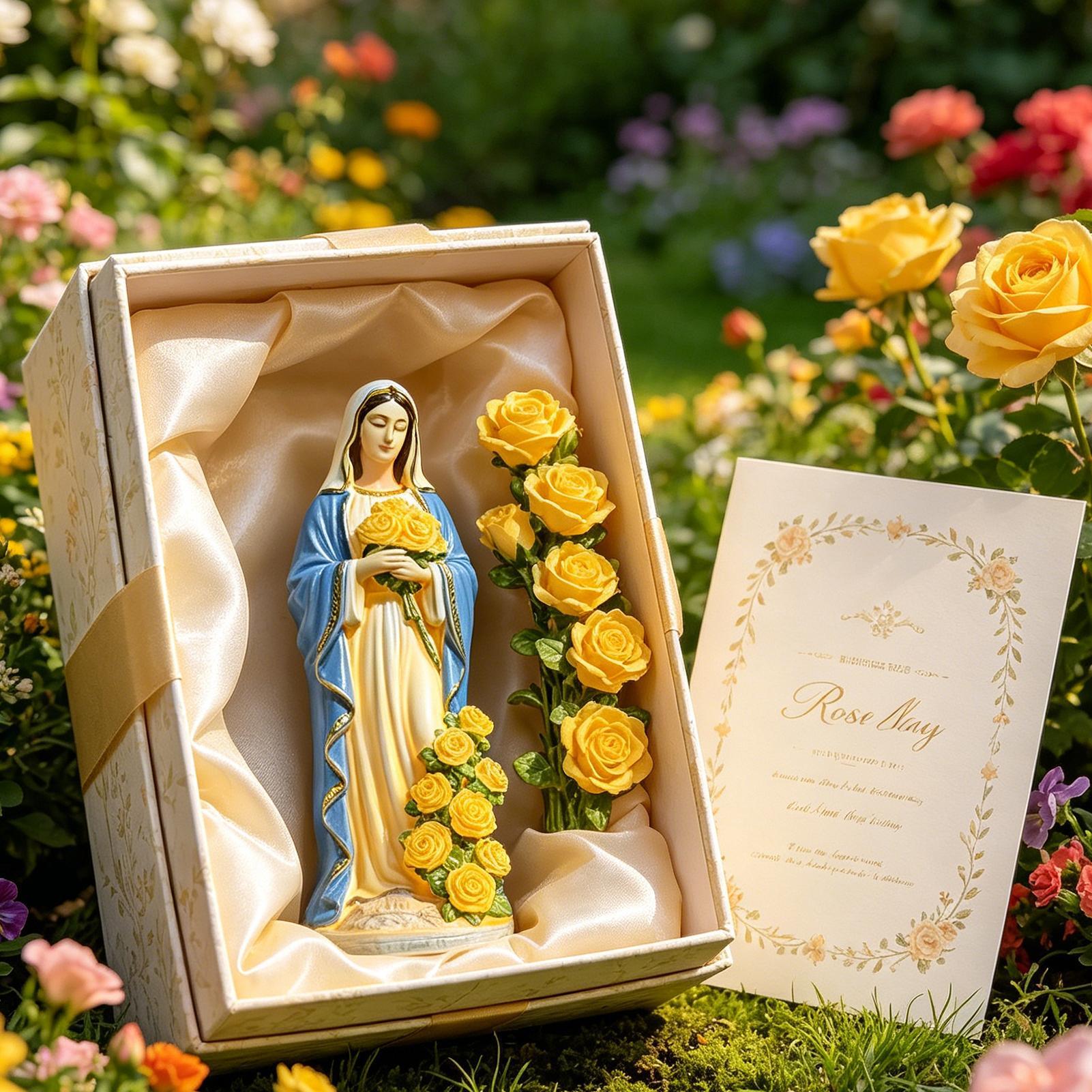 Crafting Resin - Statue solaire de la Vierge Marie,